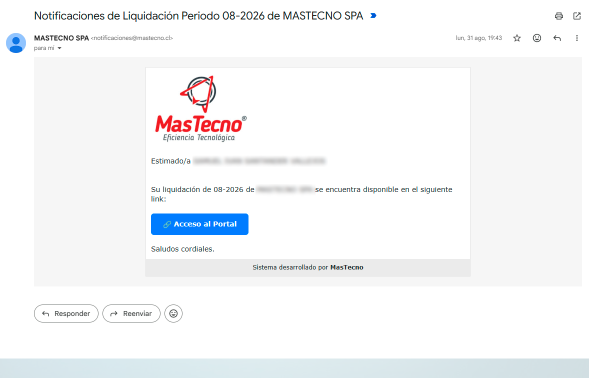 Envío de liquidaciones